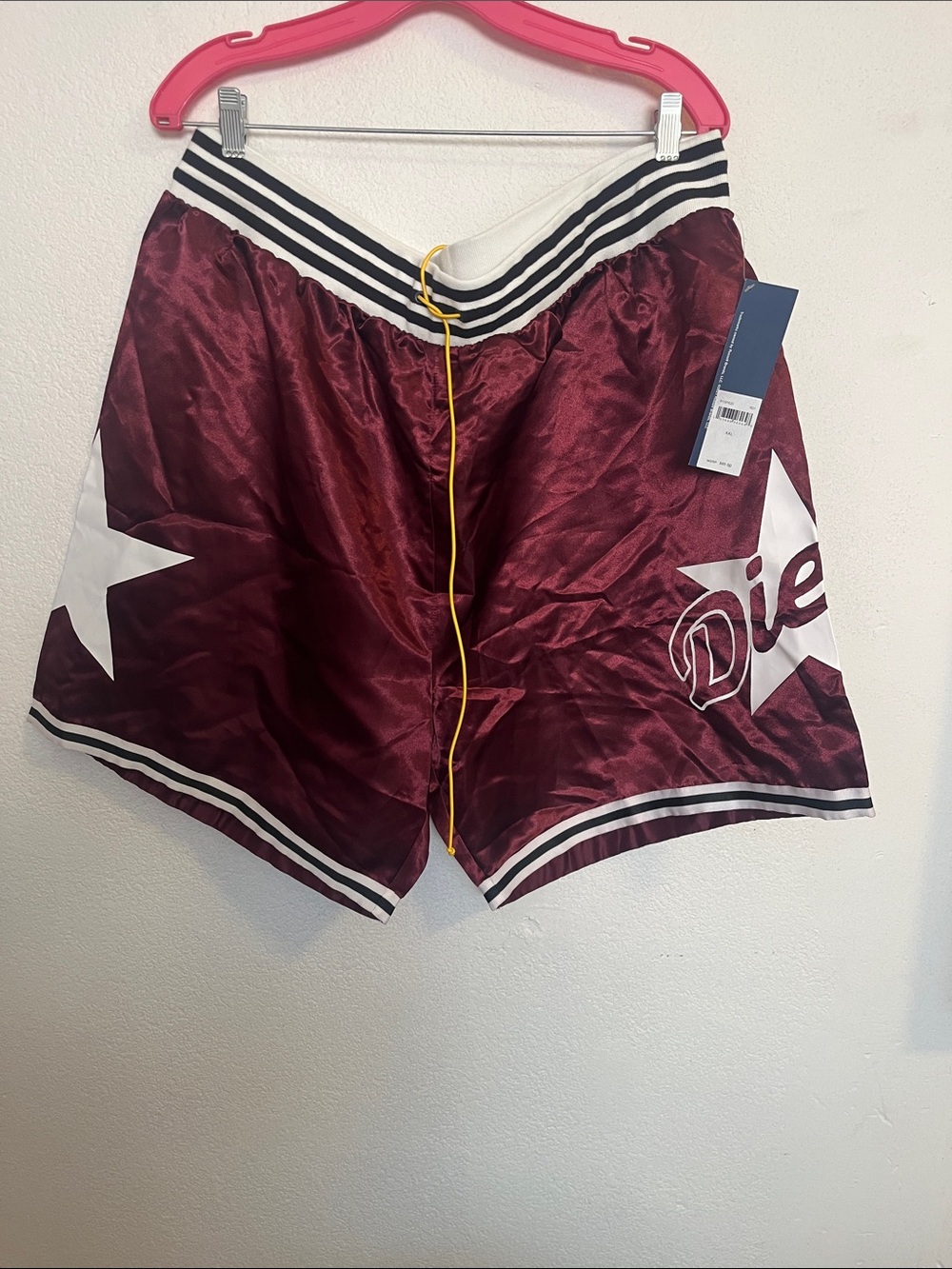 Spalding Maroon Athletic Shorts with White Star Detail